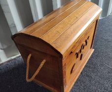 Vintage Solid Teak Wood Toy Chest - Handcrafted in Indonesia