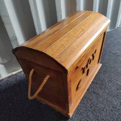Vintage Solid Teak Wood Toy Chest - Handcrafted in Indonesia