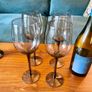 Set of Vintage Smokey Long Stem Glass Wine Glasses 23 cm Tall Image 8