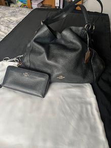 Coach pebbled leather Handbag and matching wallet