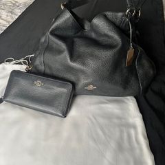 Coach pebbled leather Handbag and matching wallet