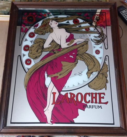Antique French mirror Larouche Parfum beautiful