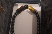 metallic pearl and tigers eye bracelet
