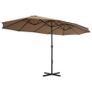 Outdoor Parasol with Aluminium Pole 460x270 cm Taupe Image 3