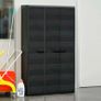 Garden Storage Cabinet with 4 Shelves Black Image 4