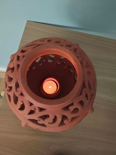 Terracotta candle holder T light
