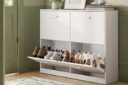 Space Saving Shoe Cabinet Holds Up to 28 Pairs