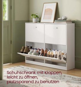Space Saving Shoe Cabinet Holds Up to 28 Pairs
