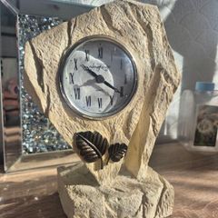Newgrange Living Stone-Style Quartz Mantel Clock