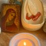 holy water font and our lady icon Image 3