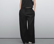 Massimo Dutti black trousers with darts size 10