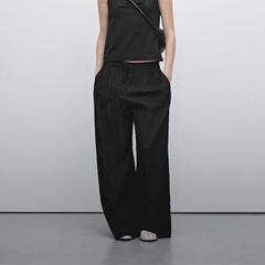 Massimo Dutti black trousers with darts size 10