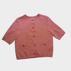 H&M baby-pink fine knit cardigan NWT