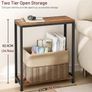 2-Tier End Table for Living Room, Narrow Beside Table for Bedroom, Sofa, Couch, Rustic Brown and Classic Black Image 5