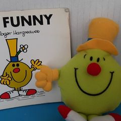Vintage Mr Men book 1976 and new Mr Funny toy