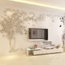 3D Huge Couple Tree DIY wall Stickers Crystal Acrylic Wall Decal Wall Murals For Living Room Bedroom TV Background Home Decoration Image 2