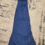 Navy Satin Evening Dress Image 3