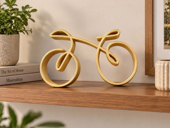 Modern Bicycle Sculpture Unique 3D Printed Home Decor