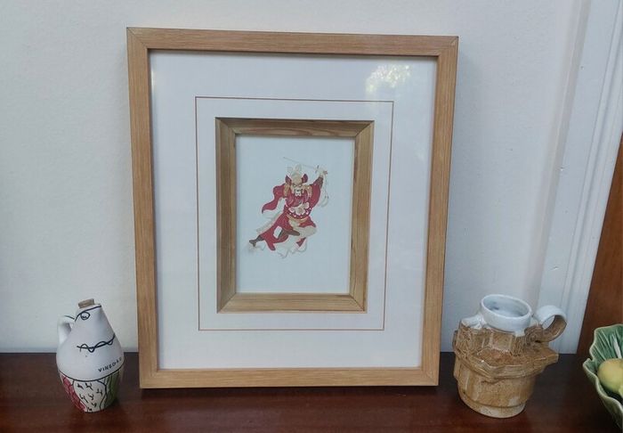 Fabulous Rare Vintage Hand-Cut Chinese Paper Cut Immortal Warrior, Brought Back From China and Professionally Framed