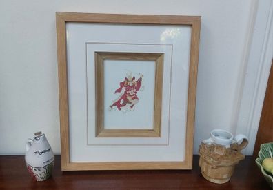Fabulous Rare Vintage Hand-Cut Chinese Paper Cut Immortal Warrior, Brought Back From China and Professionally Framed