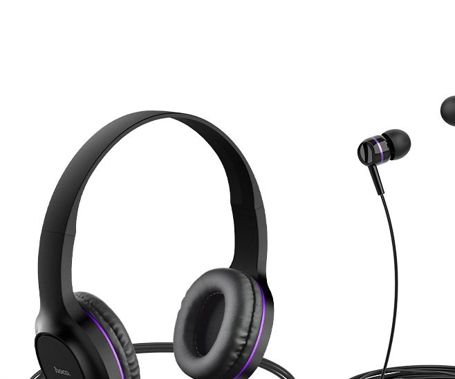 Brand New Hoco W24 Enlighten Wired 2in1 Earphones & Headphones With Mic.
