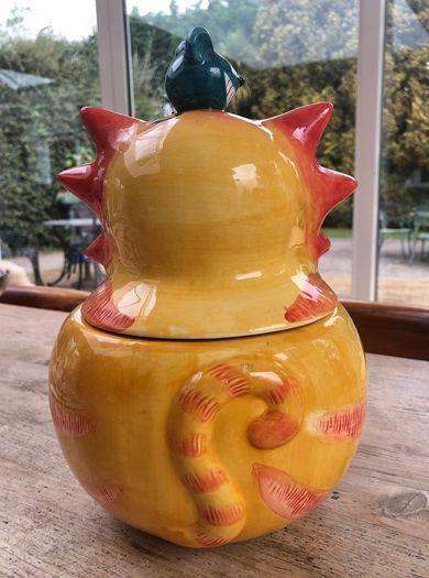 Vintage Rayware Lion & Mice Ceramic Cookie Jar