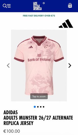 Munster Rugby 26/27 Alternate Jersey Adidas Adults Large