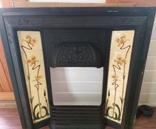 Cast Iron Fireplace Insert with Tubeline Tiles