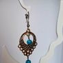 Boho Filigree Turquoise Bead Earrings Image 3