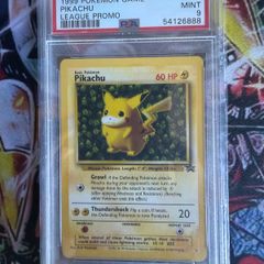 Pikachu 1999 Black Star League Promo PSA 9
