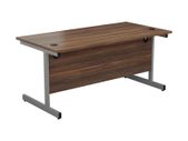 NEW - 1600 x 600 Straight Cantilever Desk - Dark Walnut