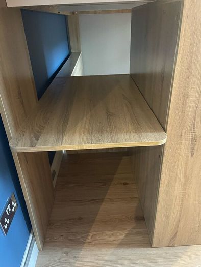 Bunk bed with desk and double cupboard
