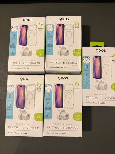 iphone 17 Pro Max Starter Pack Protect and Charge (Plug/Screen Protector/Cover) Brand New Sealed