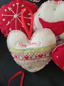 Beautiful Hand Crafted Felted Beaded Christmas Decorations