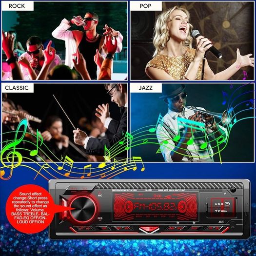 NEW SALE | Car Radio Bluetooth 5.0 Hands-free1 Din Universal Built-in Microphone