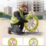 Fish Tape Fiberglass, 100M 6.3MM, Duct Rodder Fishtape Wire Puller with Stand, Cable Running Rod with Locking Mechanism, Fishing Tools, for Walls Floor and Electrical Conduit, Non-Conductive Image 3