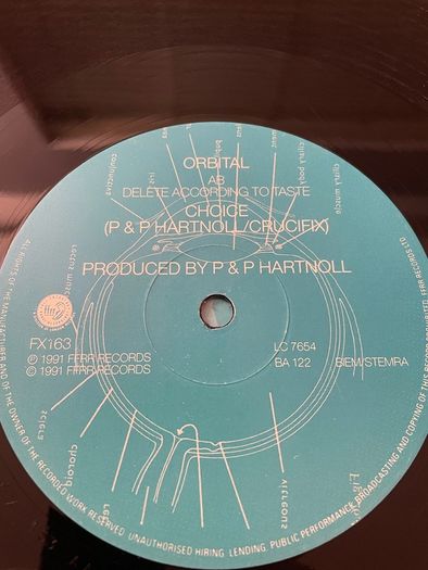 Orbital - Midnight / Choice - 12" Vinyl Single - 1991 FFRR Records