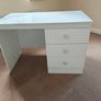White desk with three good sized drawers. Image 2