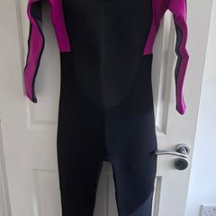 Size 10 Ladies Hot Tuna Full Length Wetsuit - Black & Pink