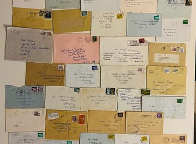 Old Irish envelopes with stamps bundle C