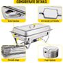 4 Pcs Chafing Dishes Buffet Stove Food Warmer 9L / 8 Quart Stainless Steel Foldable for Self-Service Restaurant Catering Parties Image 3