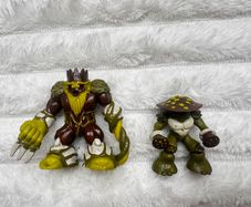 Gormiti Forest People Barbatus The Lord Of The Forests and Sporius the Terrible 2nd Series approx. 6 and 4 cm.  Please see photos