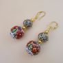 Handmade Afghani Design Colorful Enamel Drop Earrings Image 9