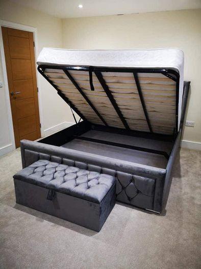 New Double And King Size Ottoman Gaslift Storage Beds. New Sprung Memory Foam Mattresses Instock Offering Free Delivery