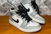 NikeAir Jordan 1 Mid Light Smoke Grey White Ladies/Boys UK4.5 EUR37.5