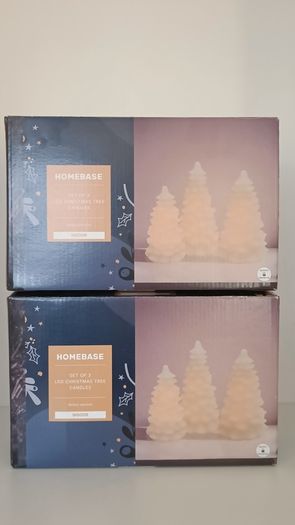 Homebase Set of 3 LED Christmas Tree Candles, 2 Sets