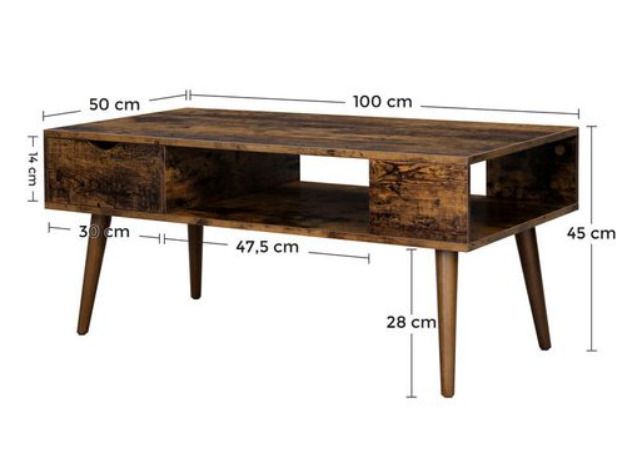 New Rustic Brown Coffee Table - FREE P&P