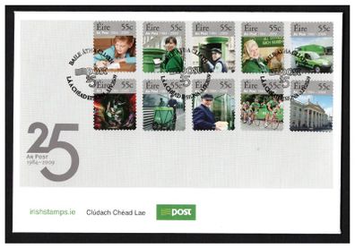 2009 Ireland The 25th Anniversary of An Post - Self-Adhesive Stamps Self-Adhesive Commemorative Stamps An Post First Day Cover (FDC)