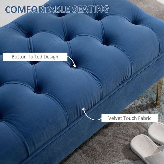 Bed Bench, Upholstered Bench Seat, Entryway Shoe Bench with Button Tufted for Bedroom