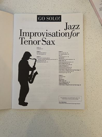 Sheet music GO Solo Jazz  Improvisation For Tenor Sax Book and CD